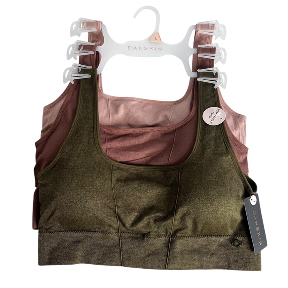 Danskin Other - DANSKIN Women’s Bras Sz Large Lot/3 Pullover Removable Pads Multi Colors